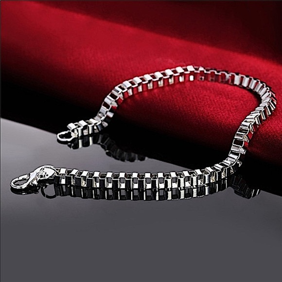 Sterling Silver Box Chain Two Piece Bracelet Set - Picture 5 of 6